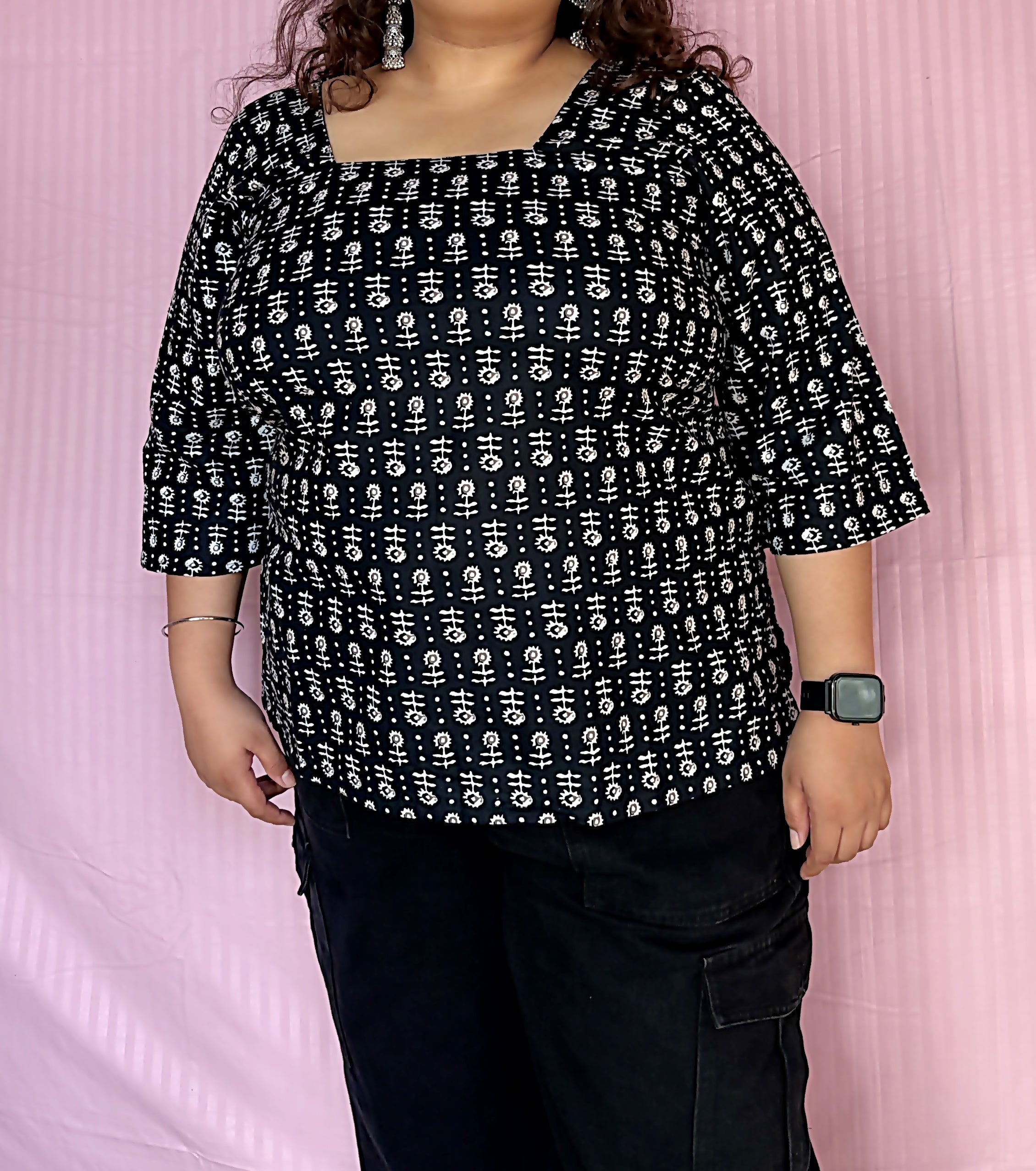 Midnight Heer Cotton Short Kurti – Corset Short Kurti | Plus Size Friendly