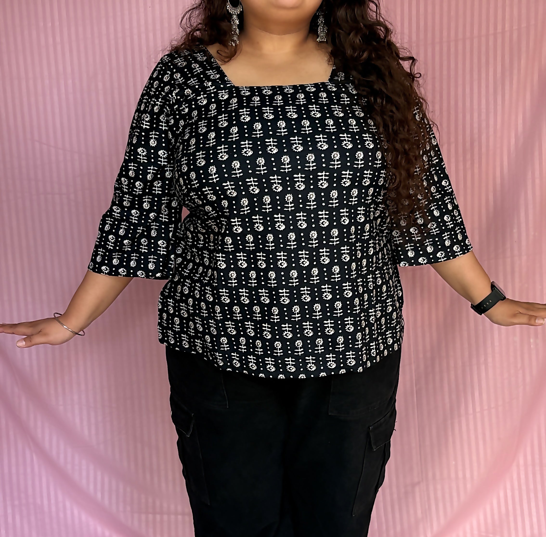 Midnight Heer Cotton Short Kurti – Corset Short Kurti | Plus Size Friendly