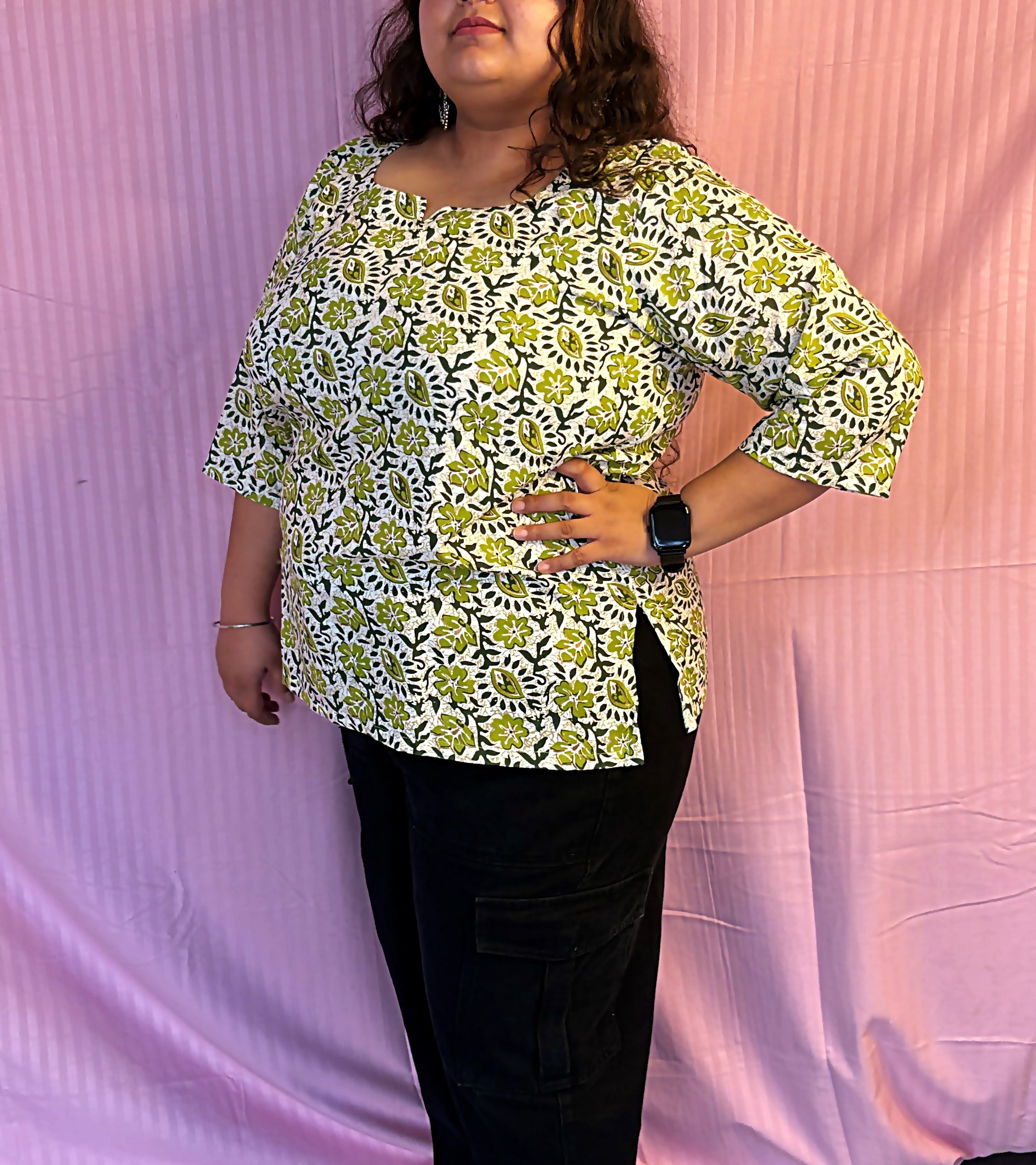 Wildflower– Dramatic as it's Name - Cotton Short Kurti