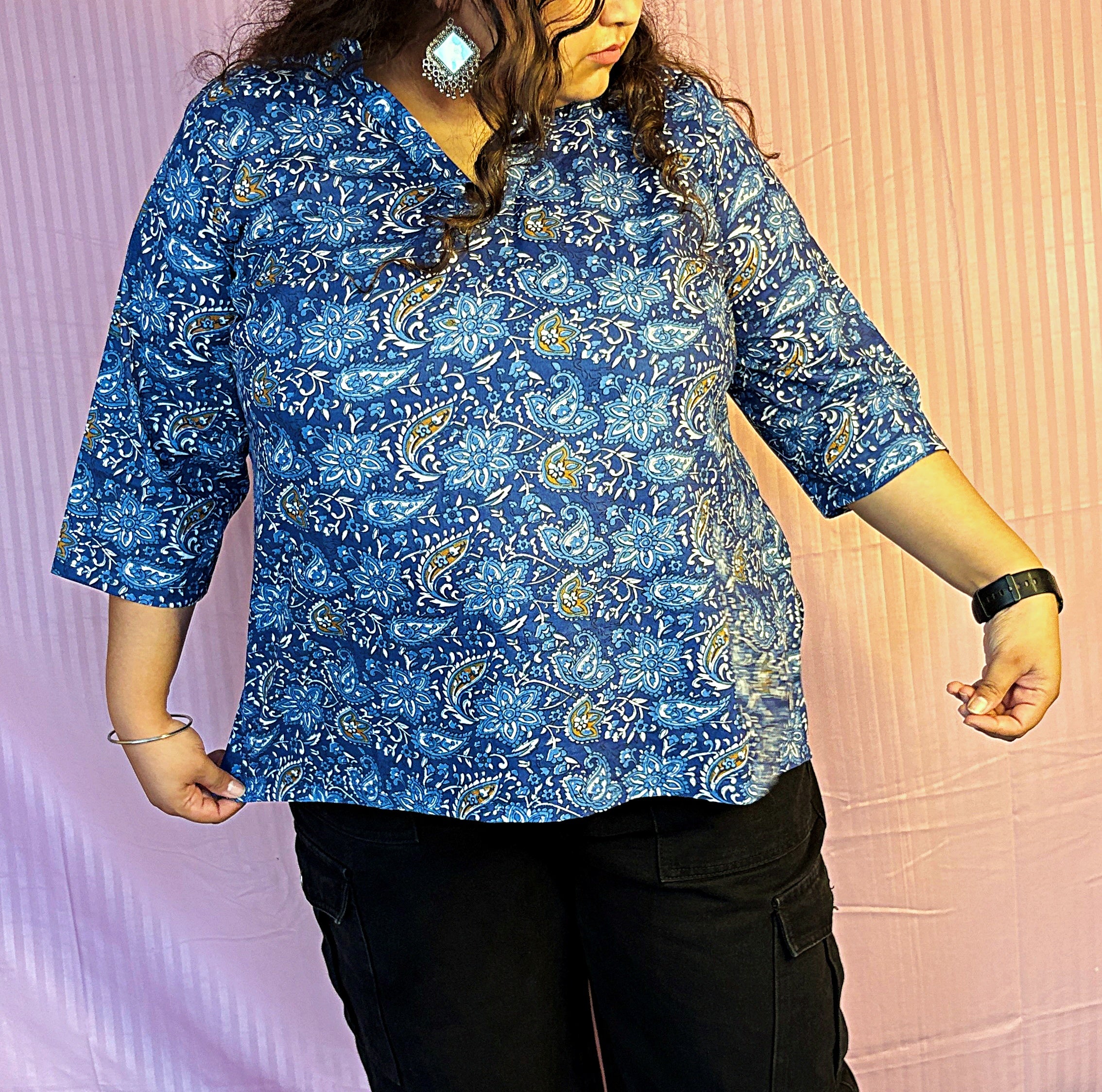 Neel Tara Short Kurti - Blue Indigo